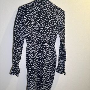 Michael Kors Black and White Long Sleeve Dress